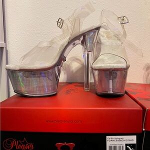 Pleaser Women's Clear Platform Heels